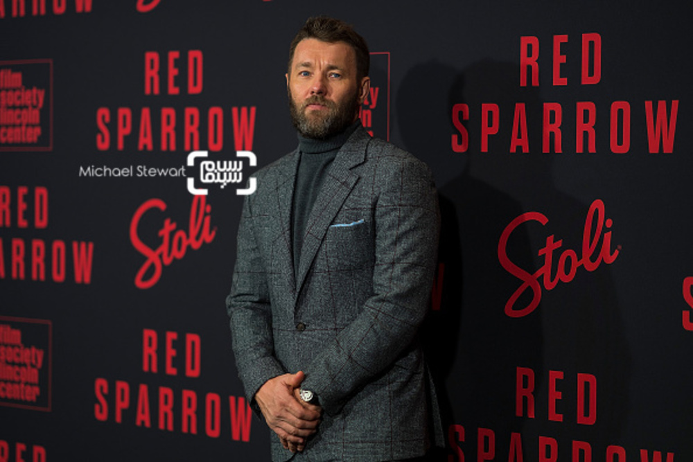 جوئل ادگورتون در فرش قرمز «گنجشک سرخ»(Red Sparrow) در نیویورک